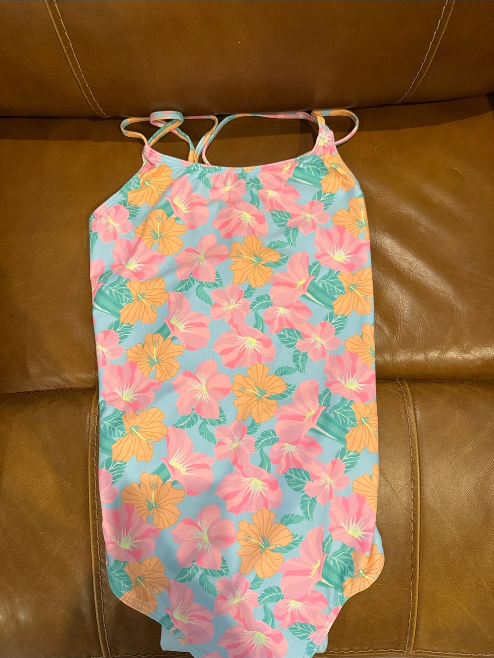 Hurley Kids One-Piece Swimsuit - Pink, Orange, Teal Floral